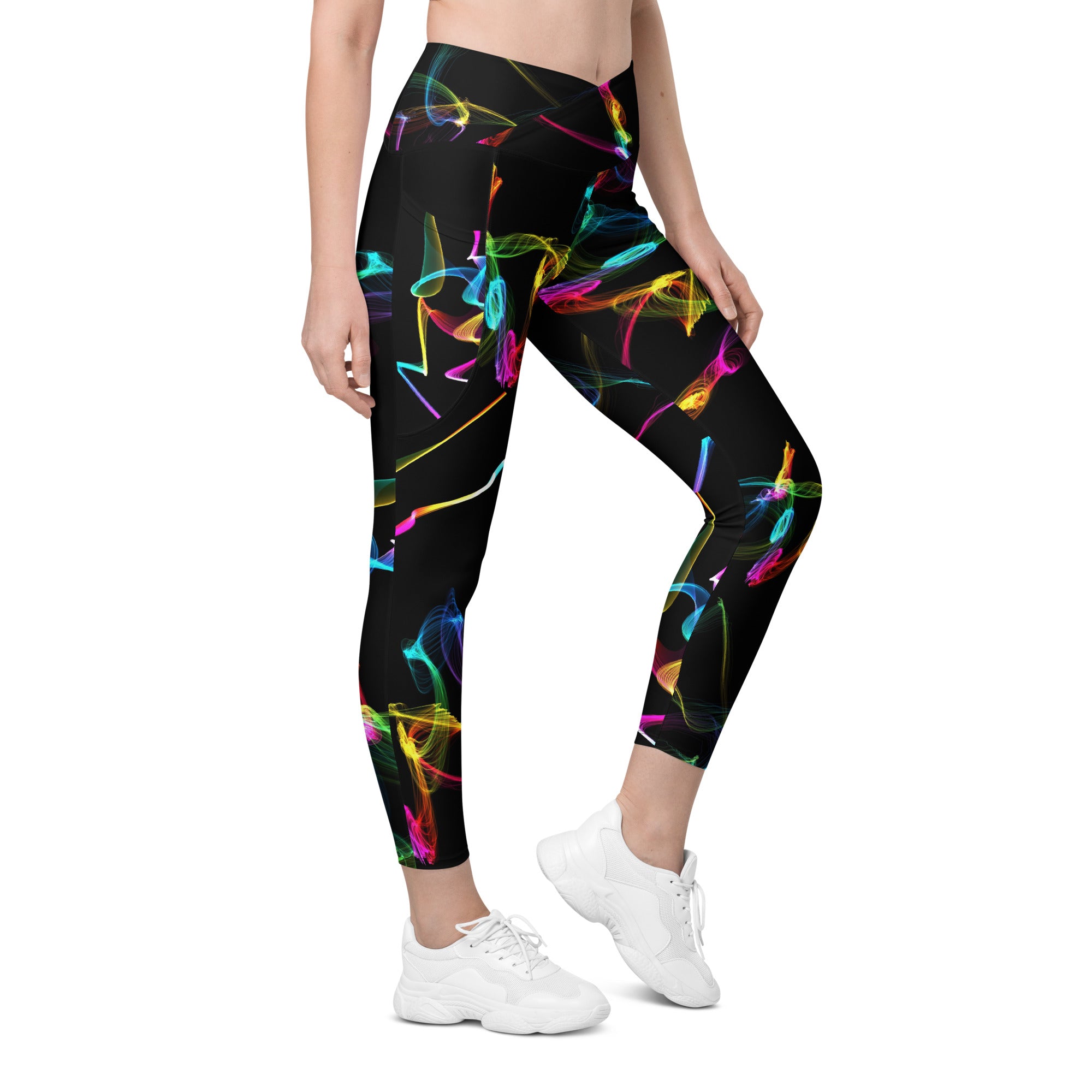 Black Gym Leggings with Pockets. Streetwear or Workout or Dance Leggings. Yoga Pants. WickedYo.